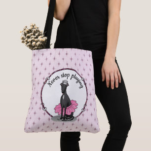 Ballet Ballerina Princess Greyhound Hund (svart) Tygkasse