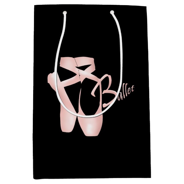 Ballet Ballerina Rosa Pointe Shoes M Gift Bag (Framsidan)