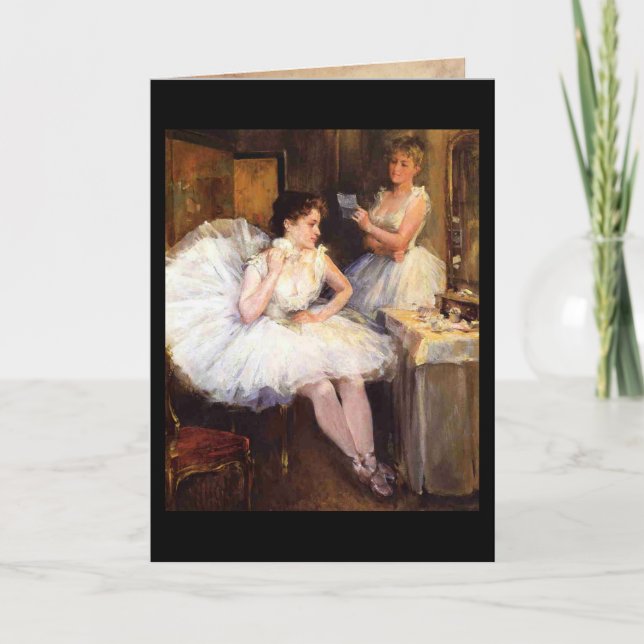 Ballet Ballerina Vintage Card Kort (Framsida)