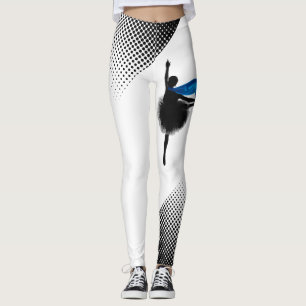 Ballet Ballet Dancer White Leggings W Black Dots S