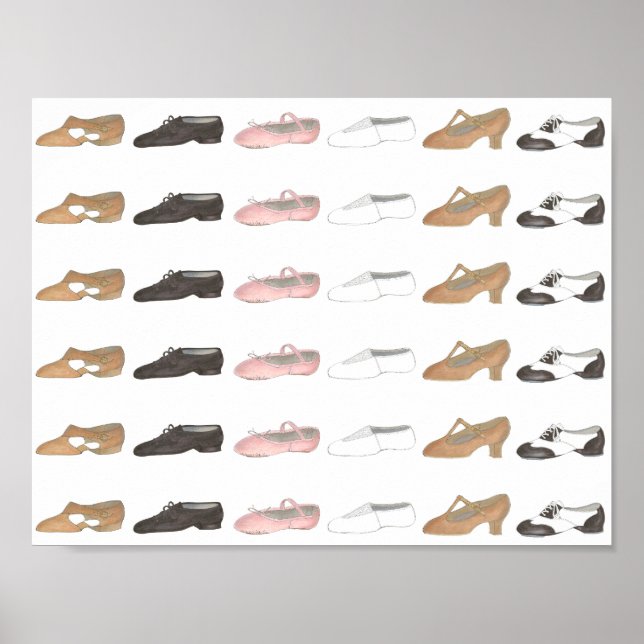 Ballet Ballet Tap Jazz Lyrical Dance Studio Shoe P Poster (Framsidan)