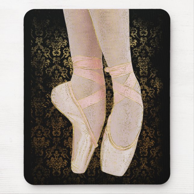 Ballet Ballet Toe Shoes - Black Rosa Guld Musmatta (Framsidan)