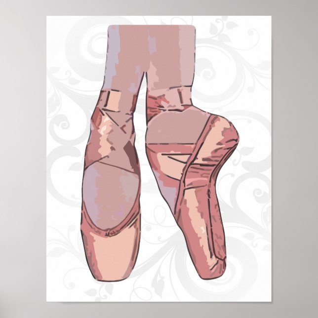 Ballet Ballet Tofflor Toe Shoes Poster (Framsidan)