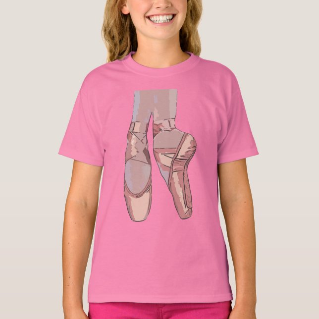 Ballet Ballet Tofflor Toe Shoes T Shirt (Framsida)
