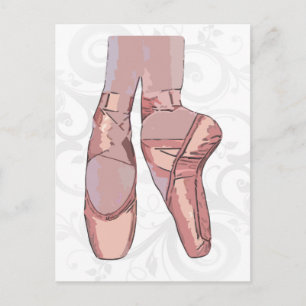 Ballet Ballet Tofflor Toe Shoes Vykort