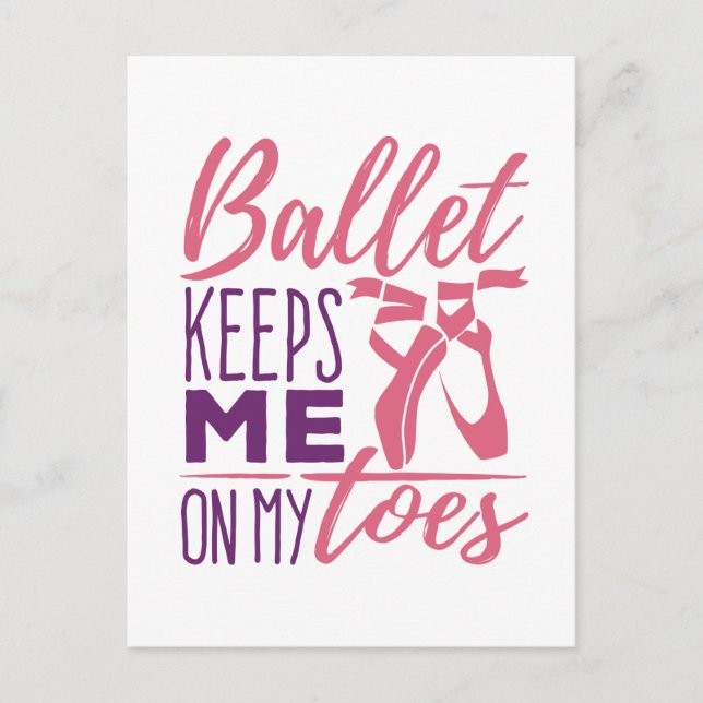 Ballet Behållor mig på mina leksaker Ballerina Dan Vykort (Framsida)