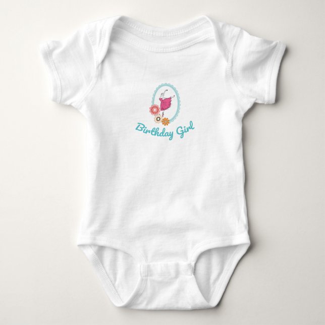 Ballet Birthday Birthday Outfit for Ballerina T Shirt (Framsida)
