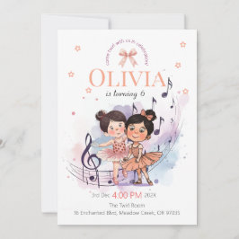 Ballet Birthday Invite – Twirl Party Theme Inbjudningar