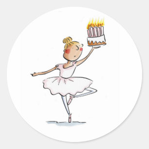 Ballet Birthday Runt Klistermärke