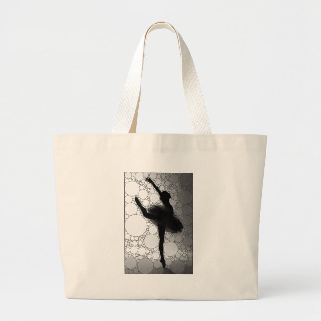 Ballet Black White Dancing Ballerina Jumbo Tygkasse (Framsidan)