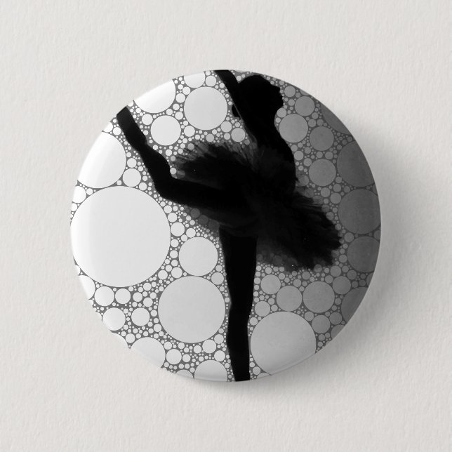 Ballet Black White Dancing Ballerina Knapp (Framsida)