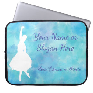 Ballet Blue Watercolor Laptop sleeve Anpassade