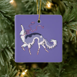 Ballet Borzoi julgransprydnad Keramik