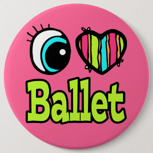 Ballet Bright Öga Heart I Kärlek Knapp