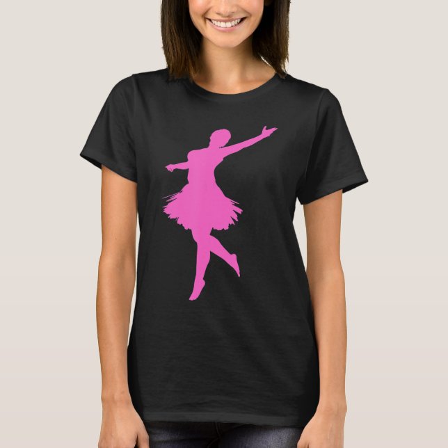 Ballet Brilliant Rosa Ballerina Dancer T-Shirt (Framsida)