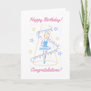 Ballet & Bunting Blå Födelsedagsgratulationskort Kort