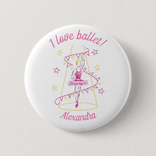 Ballet & Bunting - Jag älskar ballet-märke Knapp
