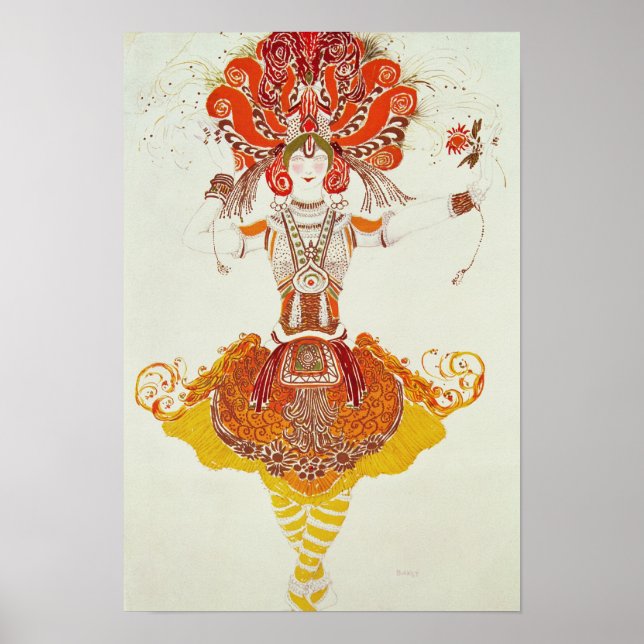 Ballet Costume for 'the Firebird', av Stravinsky Poster (Framsidan)