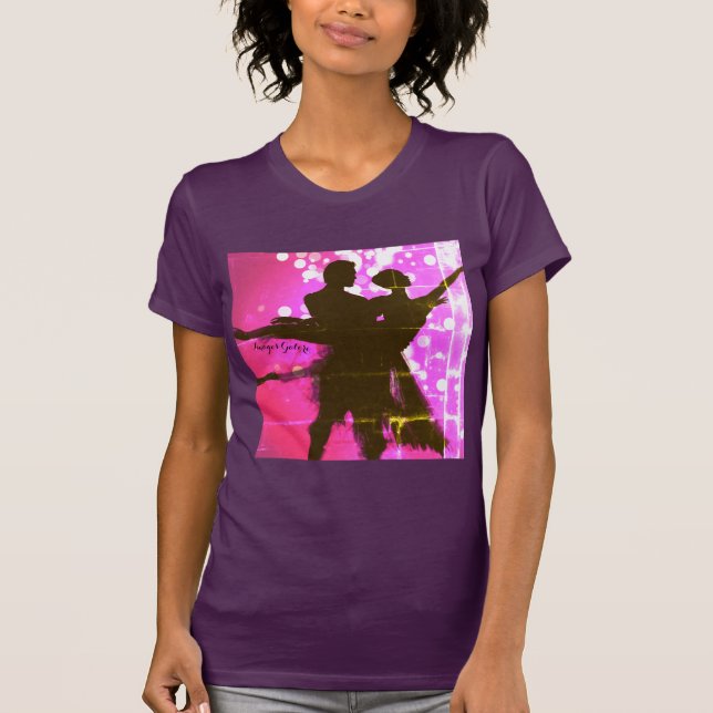 Ballet Couple i Rosa Distress T Shirt (Framsida)