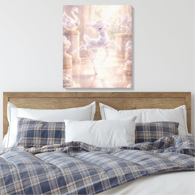 Ballet Crystal Deer Canvas Print (Insitu (sovrum))