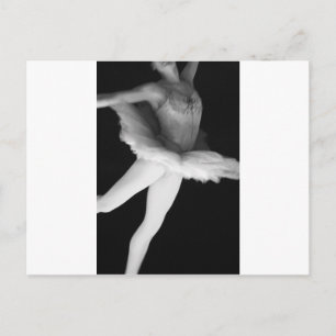 Ballet - Dance - Ballerina 9 - Black & White Vykort