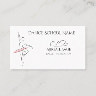 Ballet Dance Ballerina och Professionellen Svan Visitkort