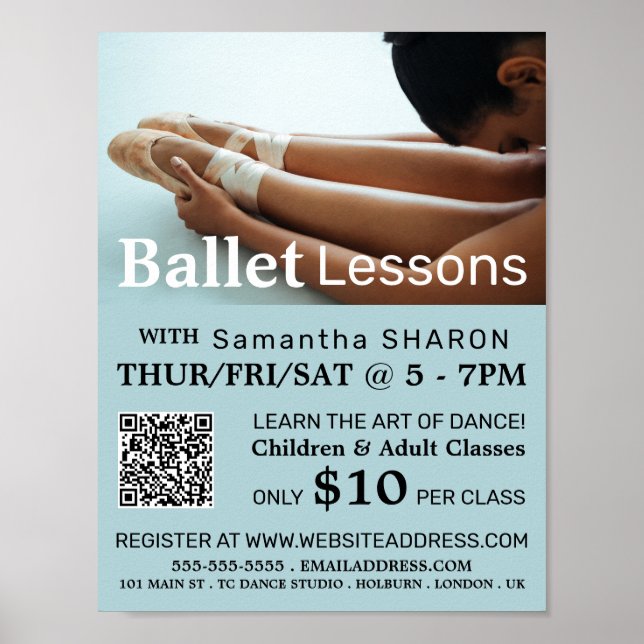 Ballet Dance Lesson Reklamation Poster (Framsidan)