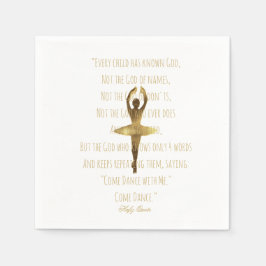 Ballet Dance Party Guld Ballerina Quote Typography Pappersservett