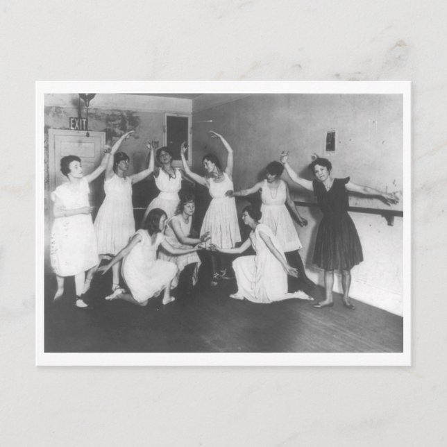 Ballet Dance Rehearsal Vintage 1916 Vykort (Framsida)