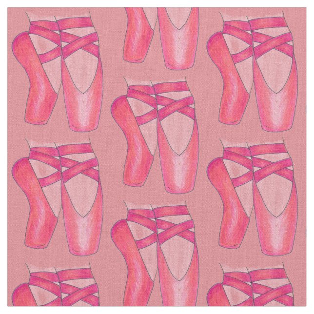 Ballet Dance Teacher Ballerina Toe Pointe Shoes Tyg (Närbild)