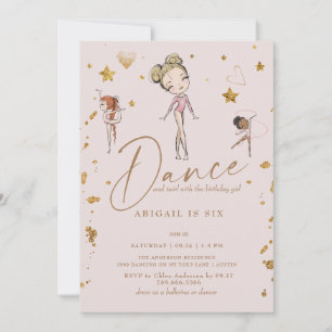 Ballet Dance & Twirl Födelsedagsfest Inbjudningar