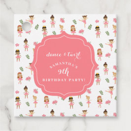 Ballet Dance & Twirl Rosa Ballerina Birthday Gåvor Etiketter
