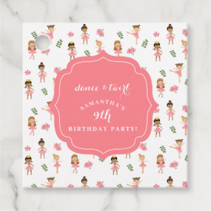 Ballet Dance & Twirl Rosa Ballerina Birthday Gåvor Etiketter