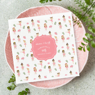 Ballet Dance & Twirl Rosa Ballerina Birthday Pappersservett
