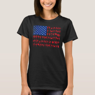 Ballet Dancer American Flagga juli 4:e USA-Flagga T Shirt