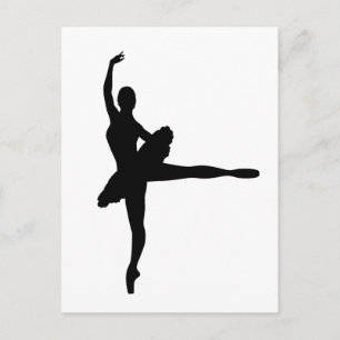 BALLET DANCER Arabesque (Ballerina silhouette) ~.p Vykort