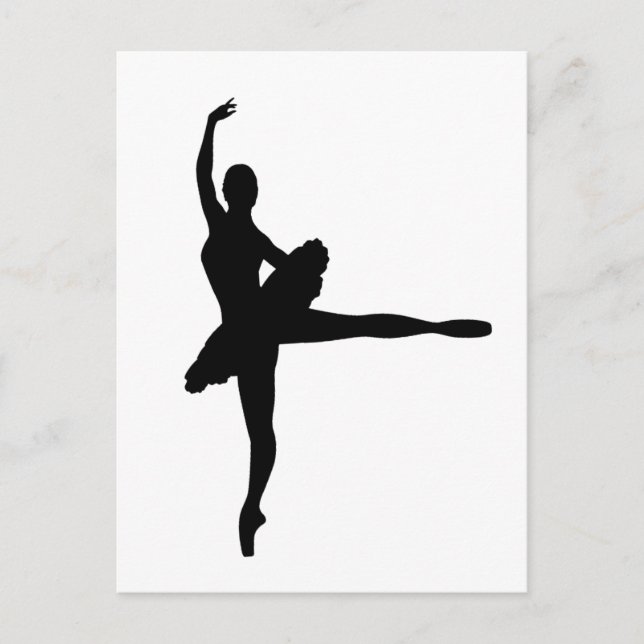 BALLET DANCER Arabesque (Ballerina silhouette) ~.p Vykort (Framsida)