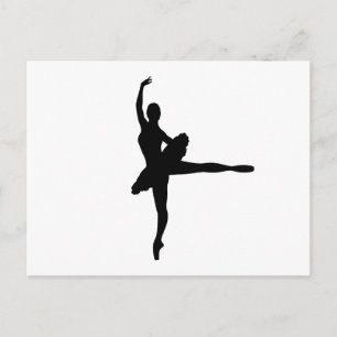 BALLET DANCER Arabesque (Ballerina silhouette) v2 Vykort