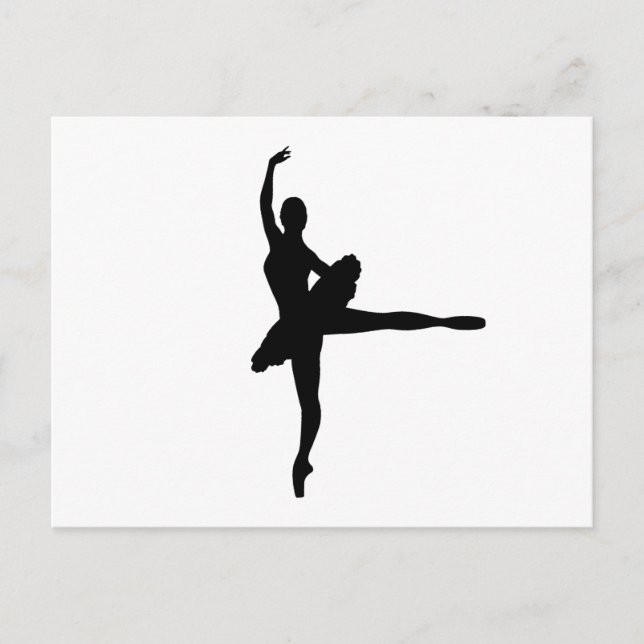 BALLET DANCER Arabesque (Ballerina silhouette) v2 Vykort (Framsida)