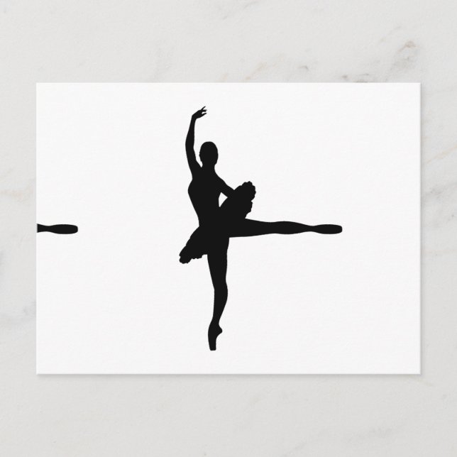 BALLET DANCER Arabesque (Ballerina silhouette) v2 Vykort (Framsida)