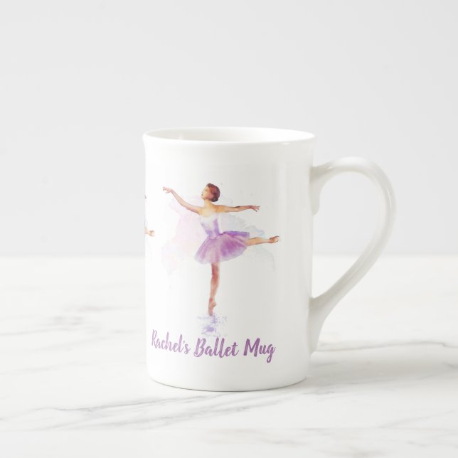 Ballet Dancer Arabesque - lägg till ditt namn elle Benporslin Mugg (Höger)
