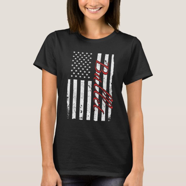 Ballet Dancer Ballerina American Flag Dance 2 T Shirt (Framsida)