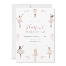 Ballet Dancer Ballerina Födelsedagsfest inbjudan