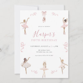 Ballet Dancer Ballerina Födelsedagsfest inbjudan