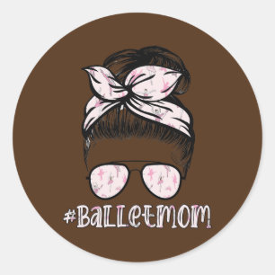 Ballet Dancer Ballerina Messy Bun Hair for Dance Runt Klistermärke