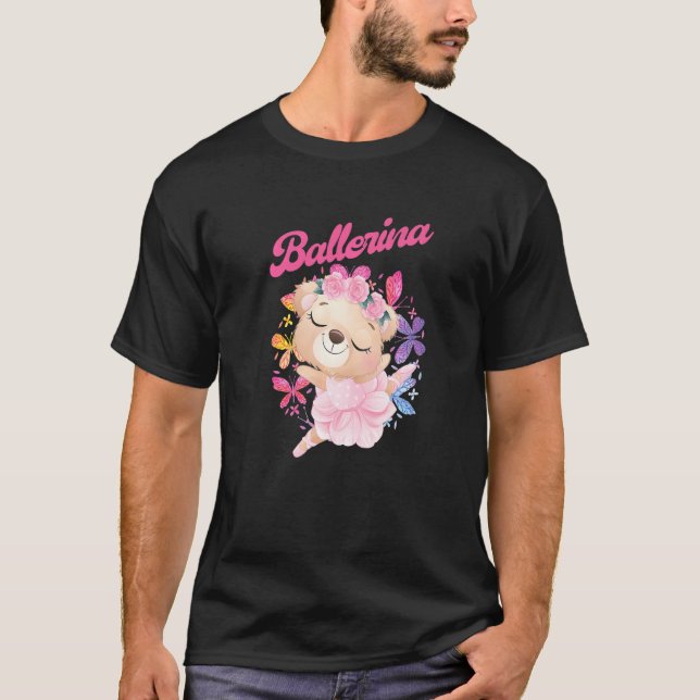 Ballet Dancer Bear Ballerina Music Ballet Pointe T T Shirt (Framsida)