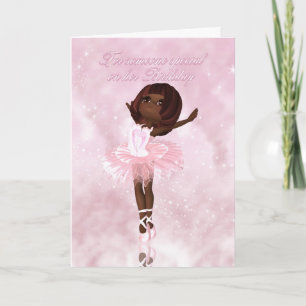 Ballet Dancer Birthday Card - African American Bal Kort