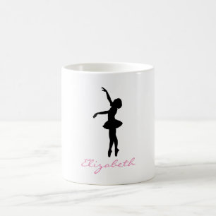 Ballet Dancer Black Silhouette Personlig Kaffemugg