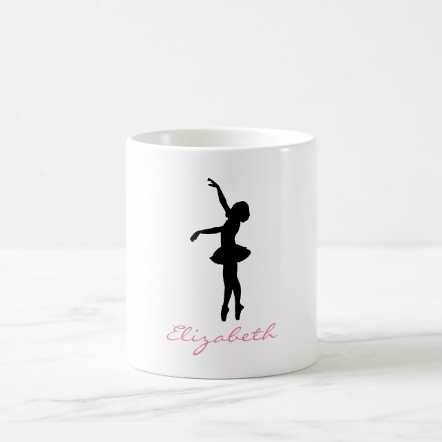 Ballet Dancer Black Silhouette Personlig Kaffemugg (Center)