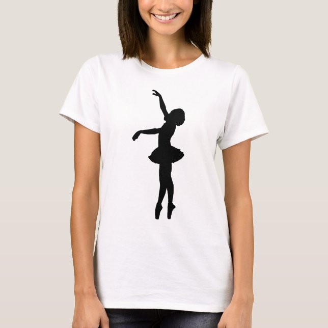 Ballet Dancer Black Silhouette T-shirt (Framsida)